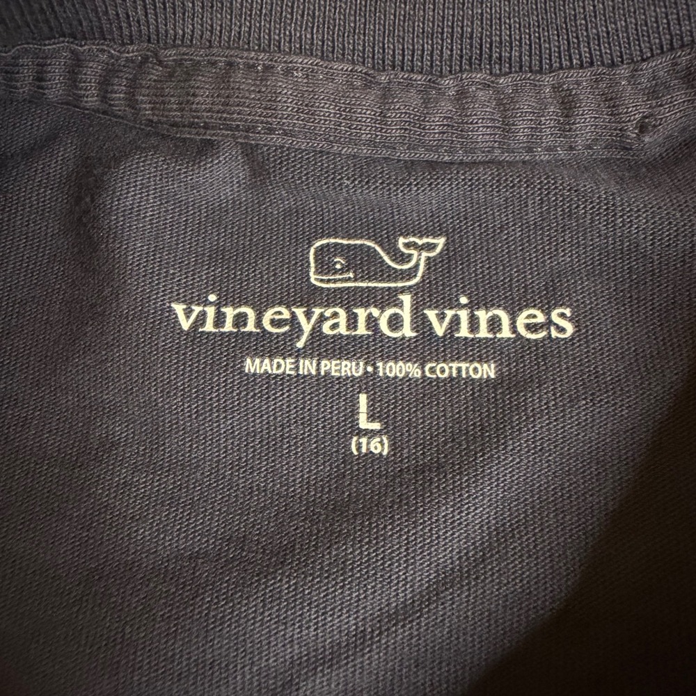 Vineyard Vines Boys Navy Blue Whale Long Sleeve Pocket T-Shirt Size L 16 - Picture 3 of 8